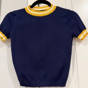 Navy Blue Kids Shirt with Yellow Accents